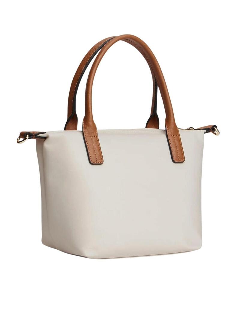 Borsa Tommy Hilfiger Popette mini bianca crema per donna
