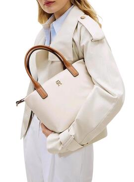 Borsa Tommy Hilfiger Popette mini bianca crema per donna