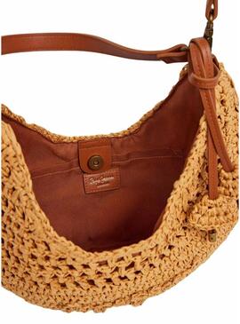 Borsa Pepe Jeans Ziggy Balm in rafia per donna