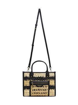 Borsa Pepe Jeans Zadie beige e nera per donna.