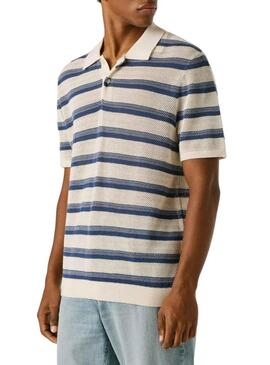 Polo Pepe Jeans Florian a righe blu per uomo.