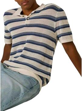 Polo Pepe Jeans Florian a righe blu per uomo.