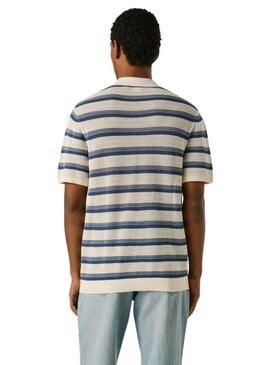 Polo Pepe Jeans Florian a righe blu per uomo.