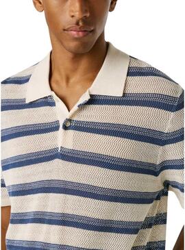 Polo Pepe Jeans Florian a righe blu per uomo.