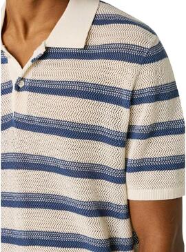 Polo Pepe Jeans Florian a righe blu per uomo.