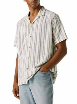 Camicia Pepe Jeans Pershore a righe bianche per uomo