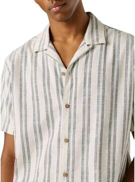 Camicia Pepe Jeans Pershore a righe bianche per uomo