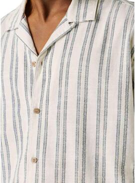 Camicia Pepe Jeans Pershore a righe bianche per uomo