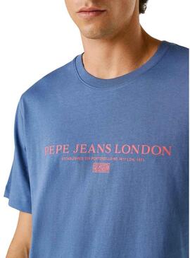 Maglietta Pepe Jeans Summer Logo blu per uomo