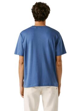 Maglietta Pepe Jeans Summer Logo blu per uomo