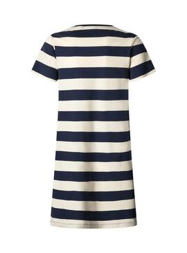 Abito Pepe Jeans Loren blu e bianco per donna