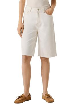 Bermuda Pepe Jeans Lexa bianco per donna