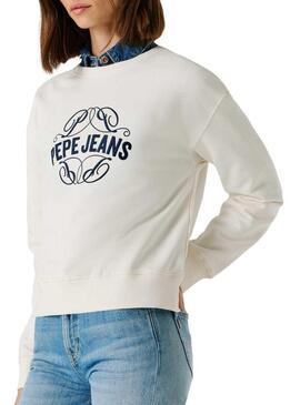 Felpa Pepe Jeans Maat bianca per donna