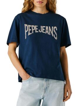 Maglietta Pepe Jeans Maca blu per donna