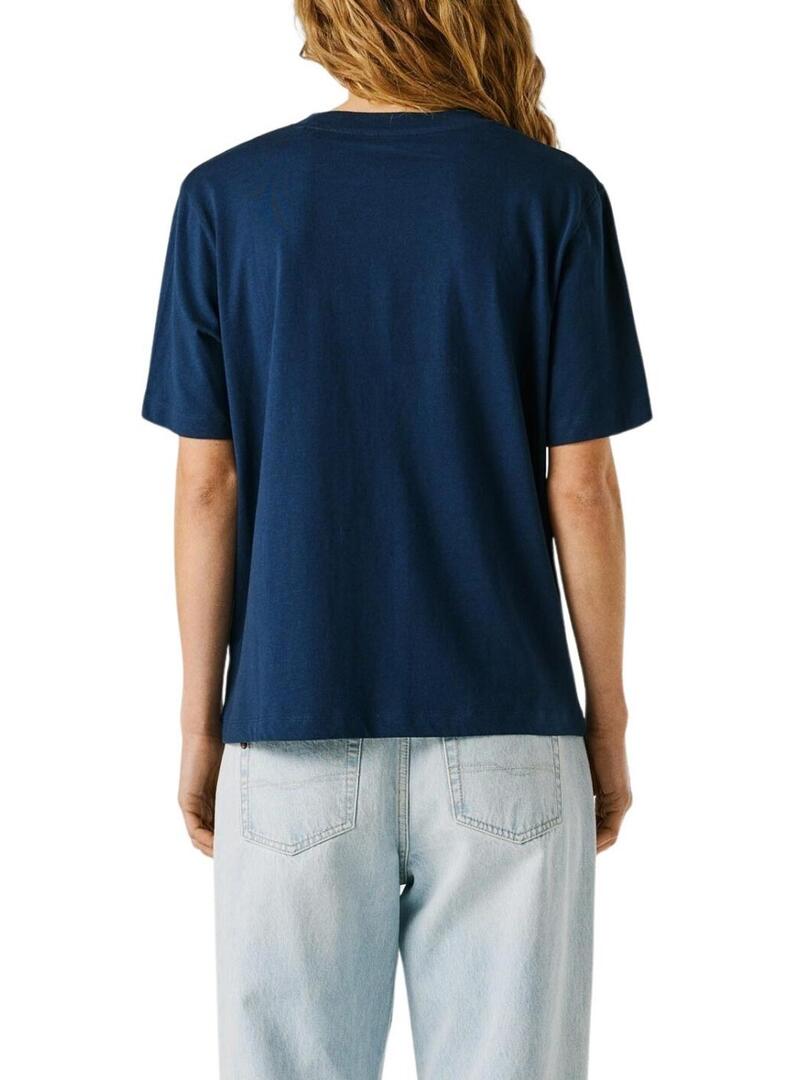 Maglietta Pepe Jeans Maca blu per donna