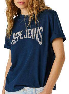 Maglietta Pepe Jeans Maca blu per donna