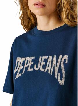 Maglietta Pepe Jeans Maca blu per donna