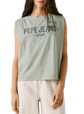 Maglietta verde Pepe Jeans Mirari per donna