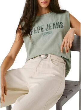 Maglietta verde Pepe Jeans Mirari per donna