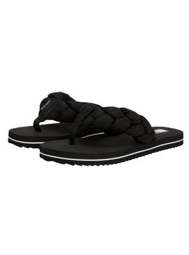 Infradito Tommy Jeans intrecciati neri da donna