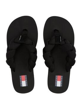 Infradito Tommy Jeans intrecciati neri da donna