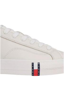 Scarpe Tommy Jeans in pelle Archive con logo bianco per uomo