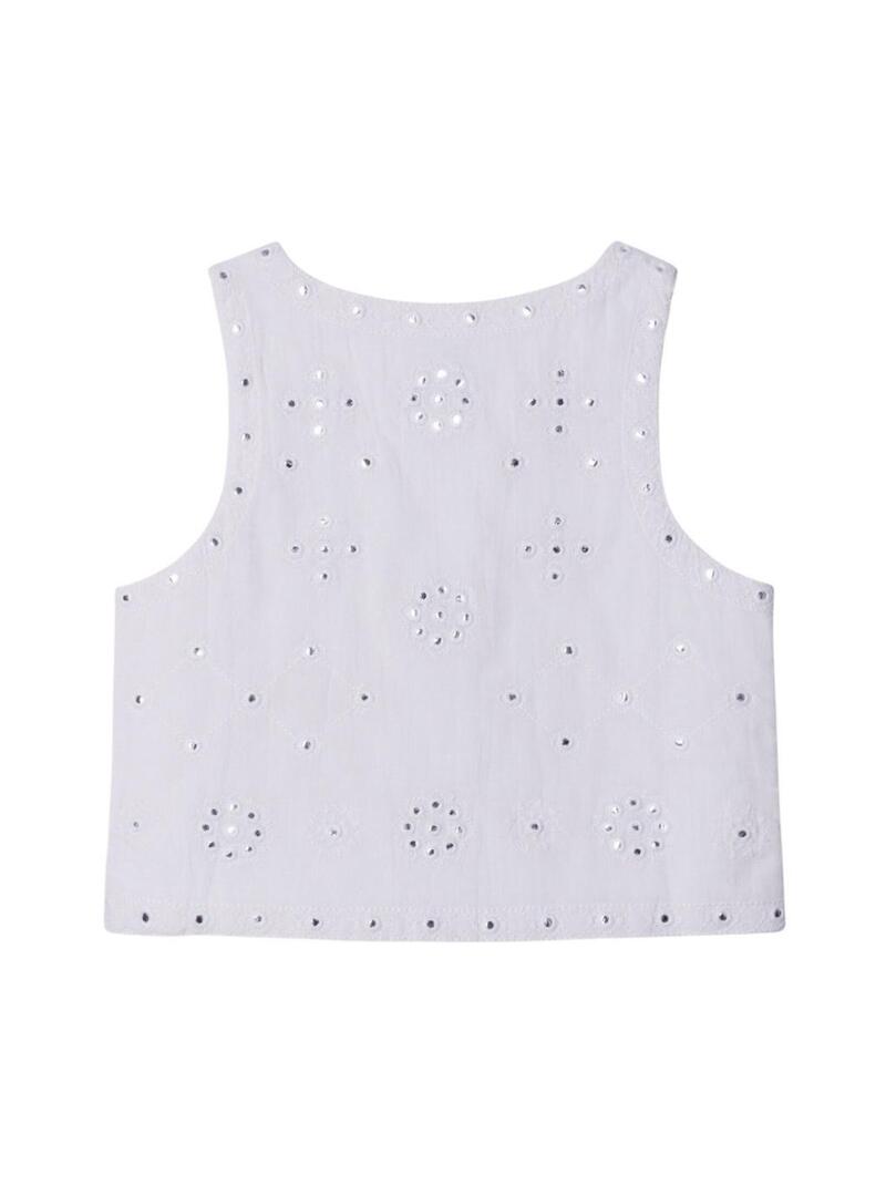 Top Pepe Jeans Holly bianco per ragazza