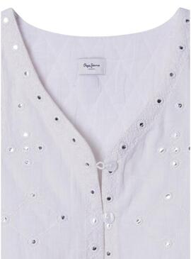 Top Pepe Jeans Holly bianco per ragazza