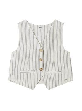 Gilet Pepe Jeans Izzy a righe diplomatiche per bambina