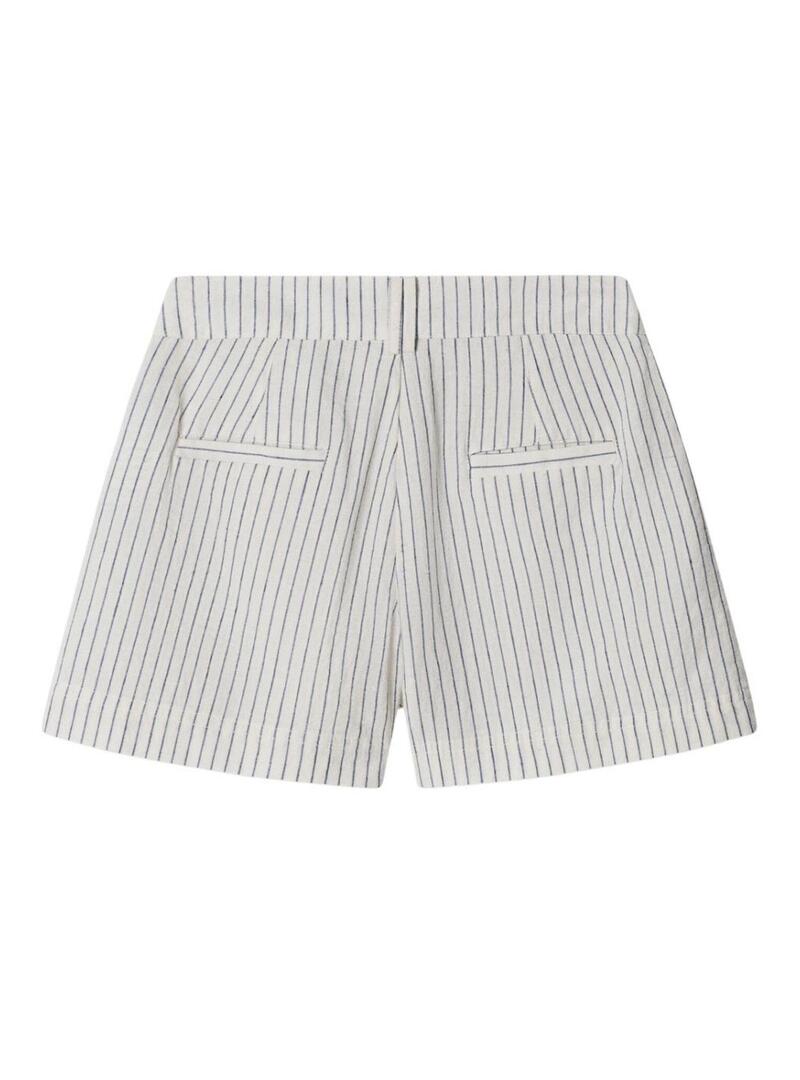 Shorts Pepe Jeans Izzy a righe diplomatiche beige per ragazze