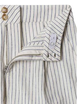 Shorts Pepe Jeans Izzy a righe diplomatiche beige per ragazze