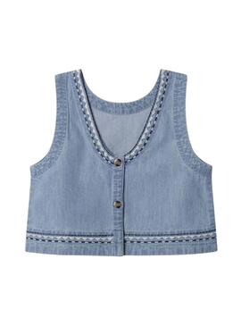 Top Pepe Jeans Ivy in denim blu per ragazza