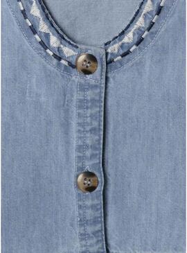 Top Pepe Jeans Ivy in denim blu per ragazza