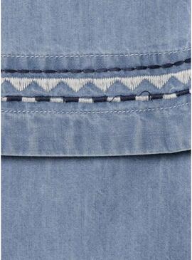 Top Pepe Jeans Ivy in denim blu per ragazza