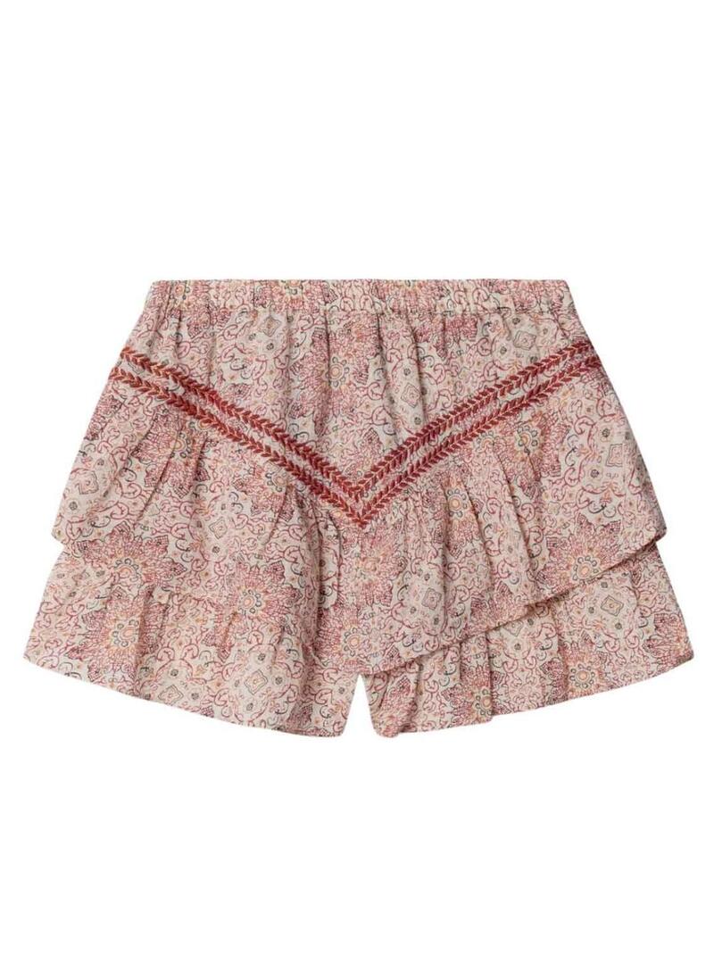 Shorts Pepe Jeans Hella stampati floreali per bambina.