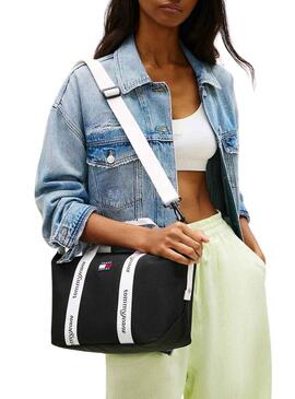 Borsa Tommy Jeans Essential Mini tote nera per donna