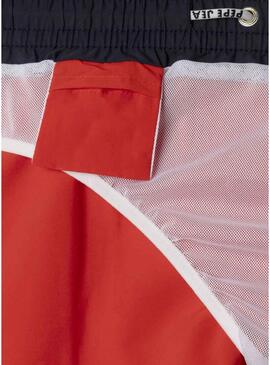 Costume da bagno Pepe Jeans con logo stampato rosso per bambino.