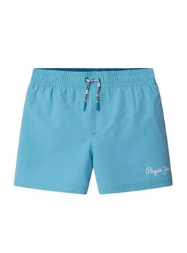 Costume da bagno Pepe Jeans con logo stampato blu per bambino