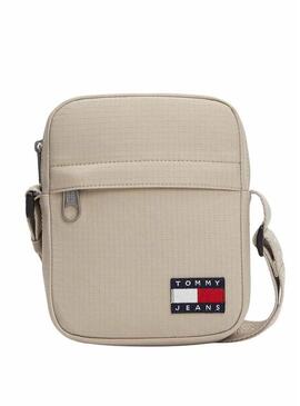 Borsa reporter Tommy Jeans Essential Ripstop beige per uomo