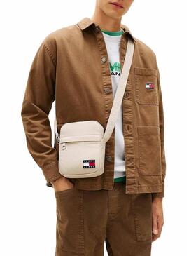 Borsa reporter Tommy Jeans Essential Ripstop beige per uomo