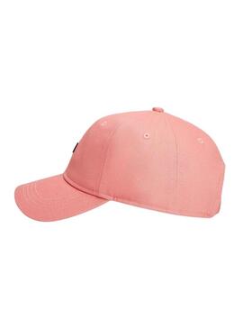 Cappello Tommy Jeans Heritage rosa con targhetta per donne