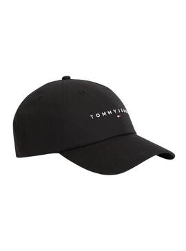 Cappello Tommy Jeans Linear Logo nero per uomo