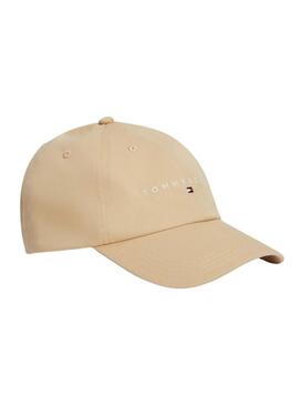 Cappello Tommy Jeans Linear Logo beige per uomo