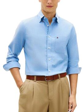 Camicia Tommy Hilfiger Oxford Light blu chiaro per uomo.