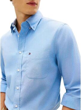 Camicia Tommy Hilfiger Oxford Light blu chiaro per uomo.