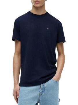 Maglia Tommy Jeans Sflag blu marino per uomo.