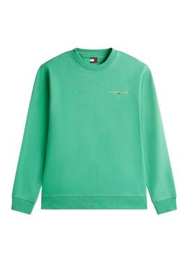 Felpa Tommy Jeans Linear verde per uomo