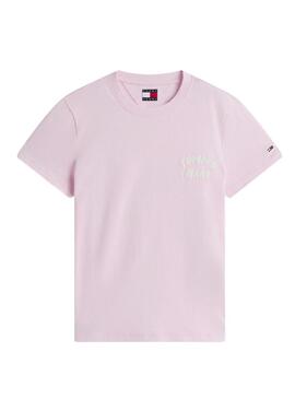 Maglietta Tommy Jeans Bubble rosa per donna