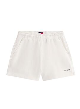 Shorts Tommy Jeans Script Label bianchi per donna