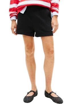Shorts Tommy Jeans Script Label neri per donna.